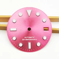 sunburst dial pink with bgw9 blue luminous watch accessories for nh35367s6r movement watch case date