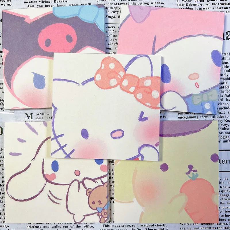 

50 листов/набор, милые блокноты HelloKittys Kuromi My Melody Cinnamoroll