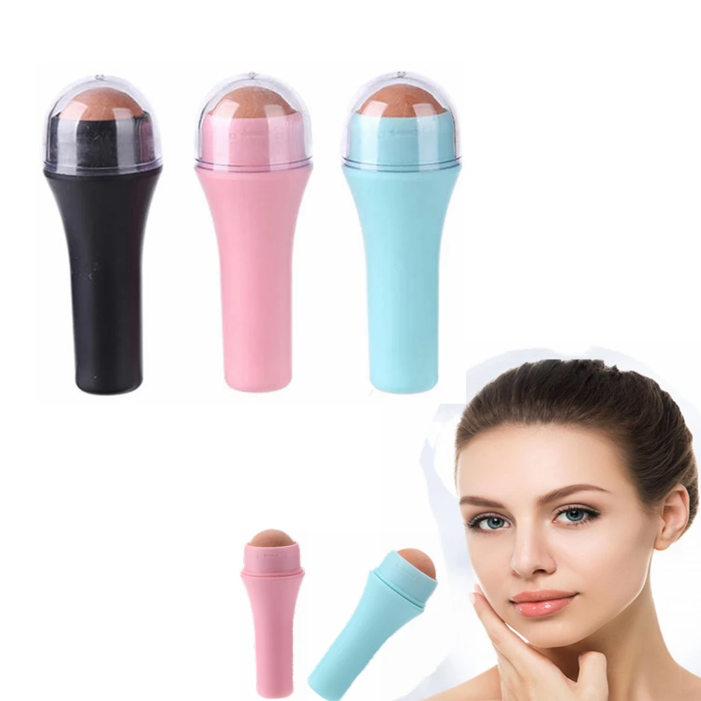 

Face Oil Absorbing Roller Volcanic Stone T-zone Massage Stick Skin Care Ball Blemish Remover Oil Absorption Face Skin Care Tool
