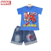marvel spiderman baby boy clothes set summer kids cotton short sleeve t shirt shorts casual sports suit children 2 piece costume