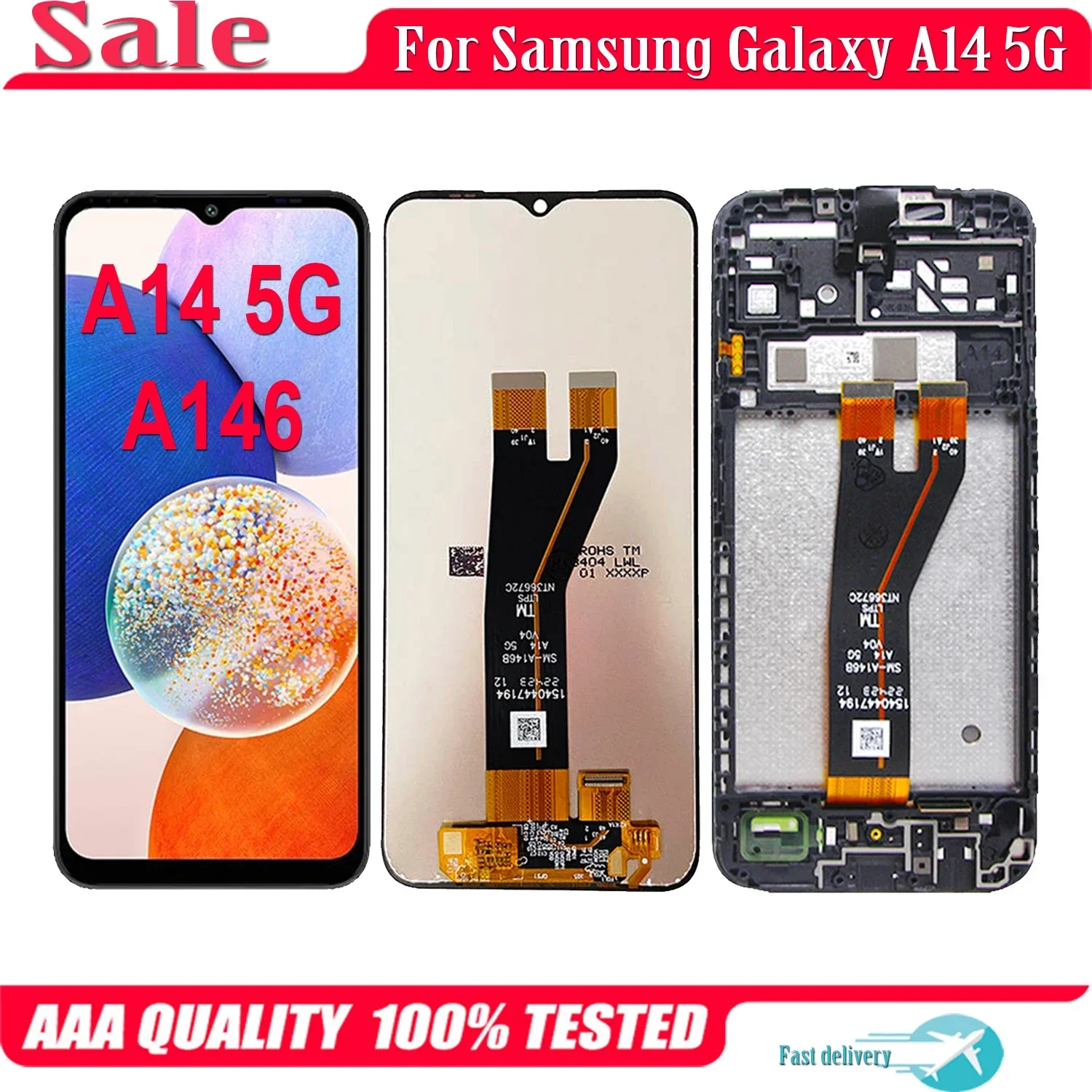 

Original Display For Samsung Galaxy A14 5G A146 SM-A146B A146P A146U1 LCD Display Touch Screen Digitizer Assembly