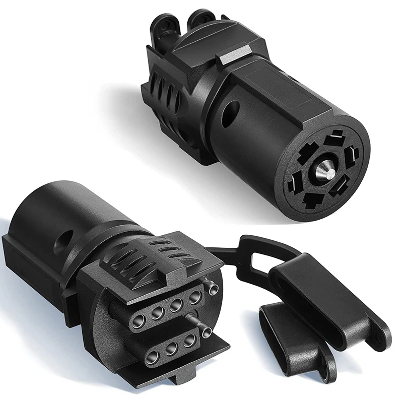 

2 Pieces Trailer Adapter 7 Pin Round To 4 Pin 5 Pin Flat Blade Trailer 7 Way To 4 Way 5 Way Weatherproof Car RV Boat