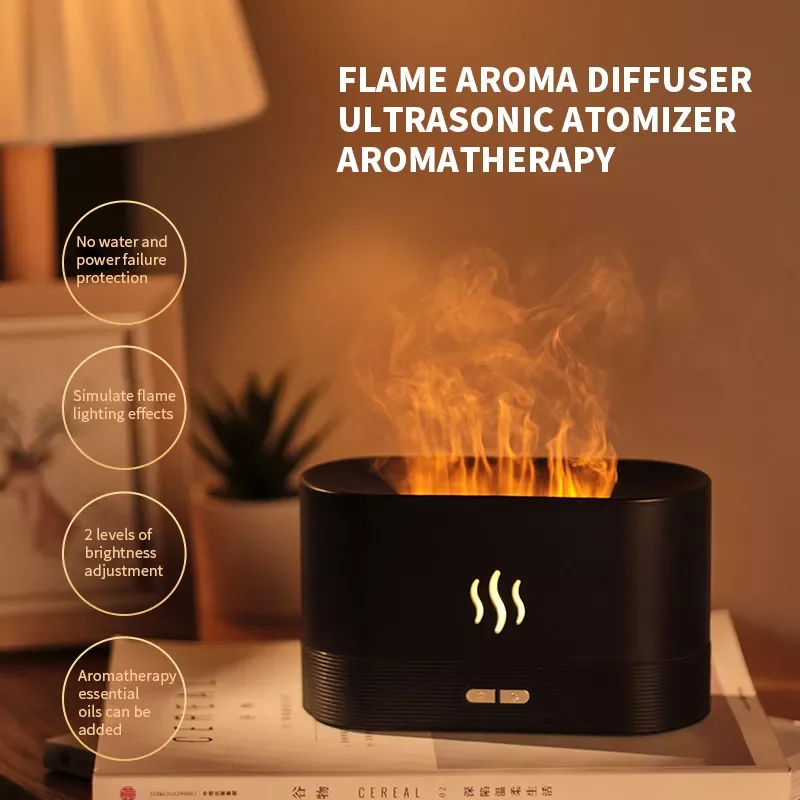 

USB Simulation Flame Air humidifier Night Light Essential Oil Diffuser Aromatherapy Humidifiers Diffusers Room Fragrance