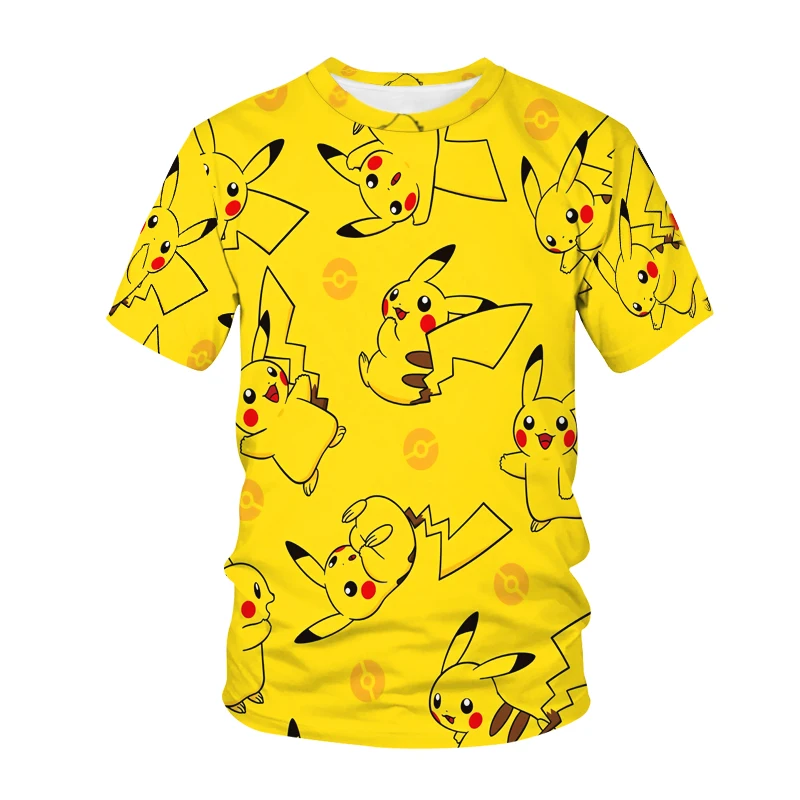 

Fashion Pokemon Cartoon T-Shirt Children For Girl Boy Print 3D Pokemon Hip Hop Street T-Shirts Child Clothing Harajuku Clothes