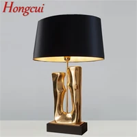 hongcui nordic table lamp contemporary fashion gold desk light led for home decorative bedside living room bedroom