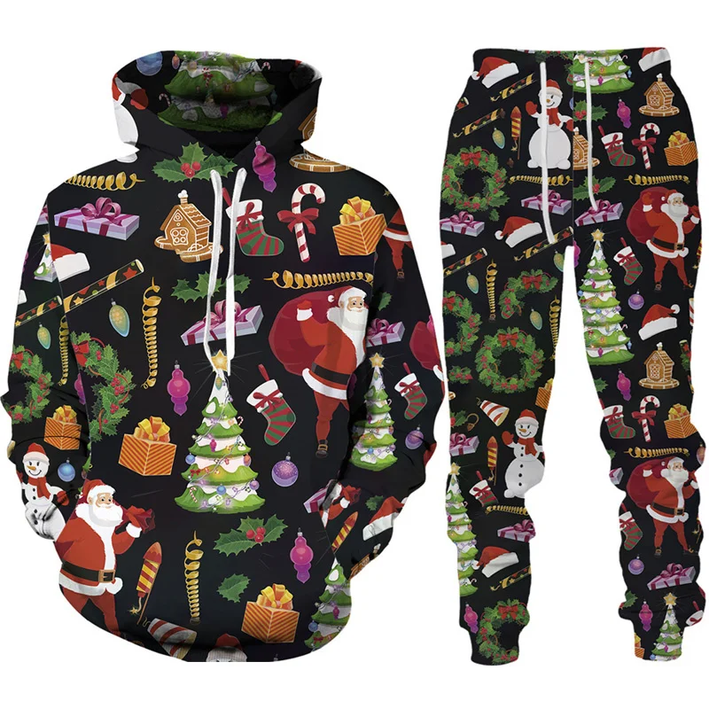 

New Christmas Series 3D Print Hoodie/Pants/Suit Funny New Year Party Unisex Tracksuit Set Fashion Couple High Streetwear Clothes