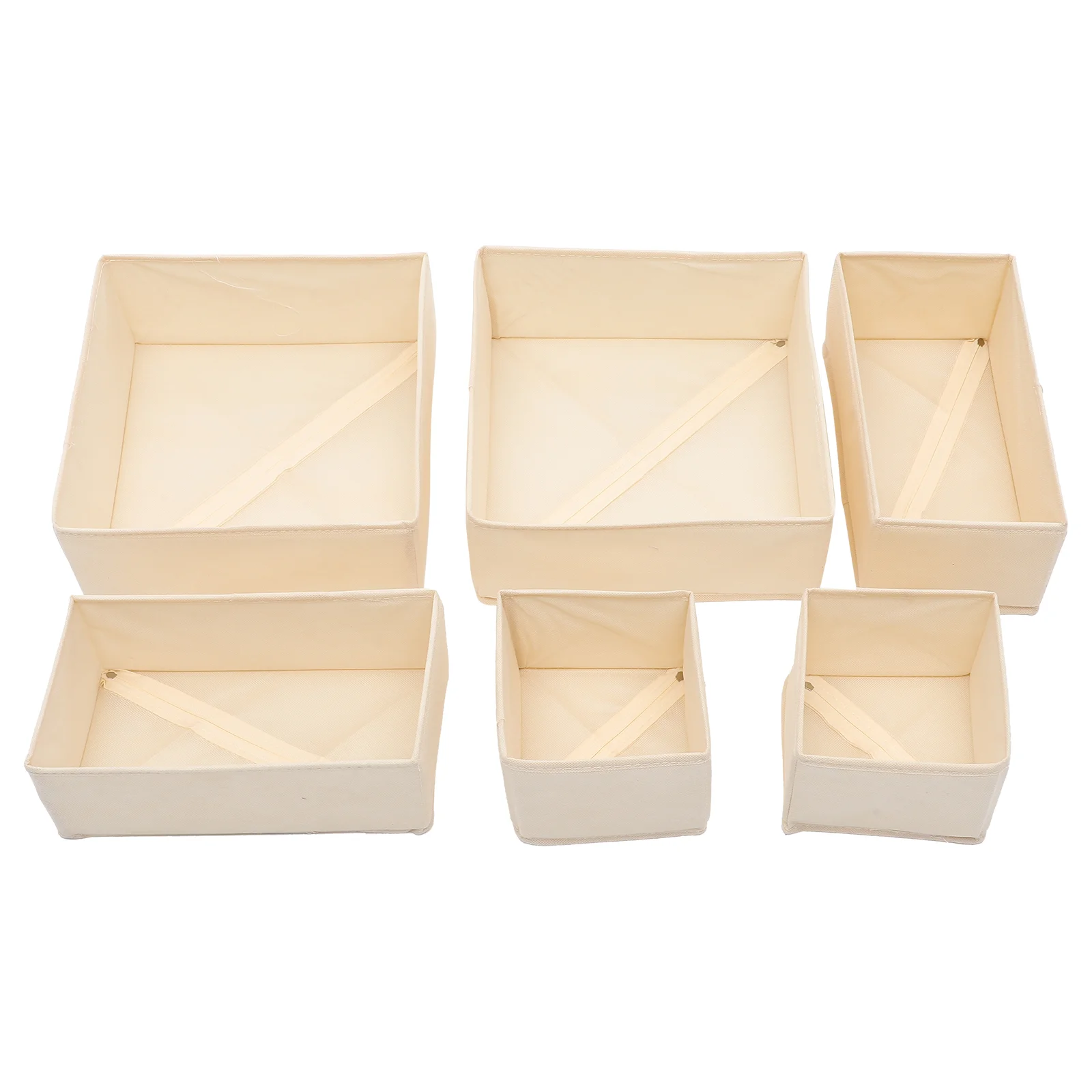 

6 Pcs Clothes Storage Box Wardrobe Containers Holder Cases Drawer Household Organizer Drawers Fabric Sock Dressing room