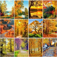 5d diy diamond painting autumn landscape cross stitch kit full drill embroidery nature picture of rhinestones home decor mosaic