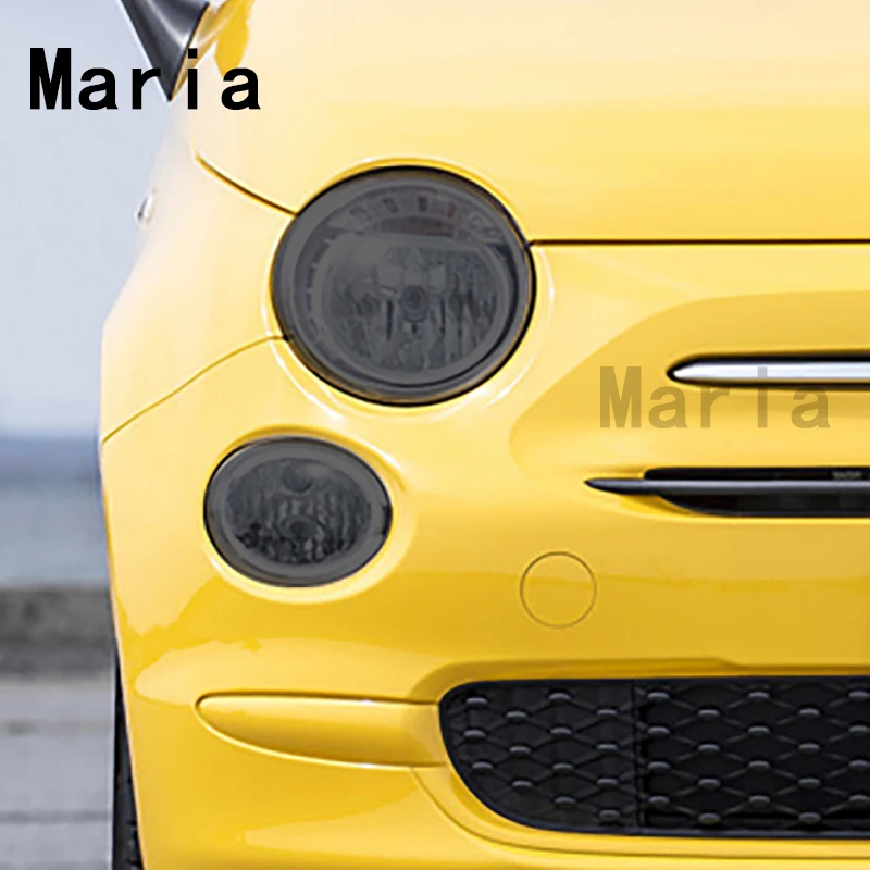 

Аксессуары для Fiat 500 2013- 2023-защитная пленка для автомобильных фар, Декоративная Прозрачная черная наклейка из ТПУ