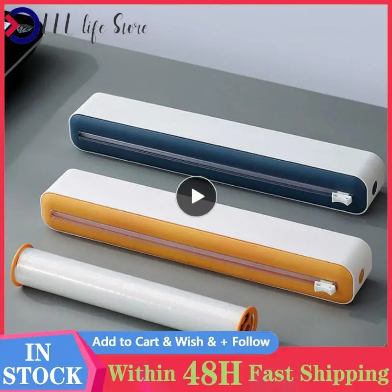 

Two-way Head Utensils Aluminum Foil With Cutter Plastic Cling Wrap Dispensers Storage Film Dispenser Tool Wrap Cutting Box