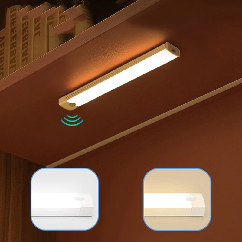 

LED Motion Sensor Night Light USB Rechargeable Wireless MWardrobe Cabinet Lamp Bedside Light Kitchen Bedroom Magnetic LED Lamp