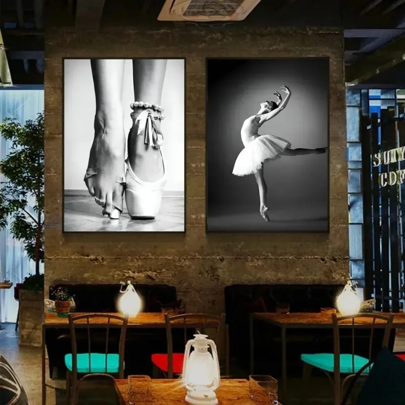 Классическая балетная балерина с принтом на холсте водонепроницаемые чернила