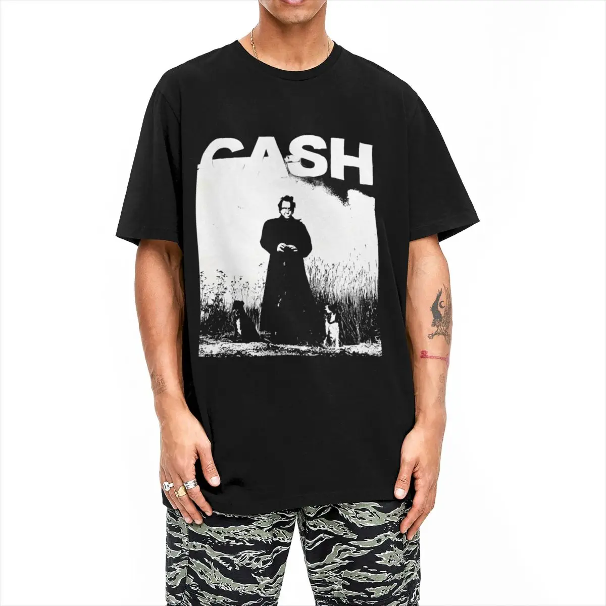 Футболка Haikyuu Johnny Cash футболки из чистого хлопка новинка футболка для мужчин