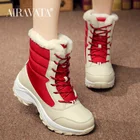 Женские теплые ботинки, теплые ботинки до середины икры, на шнуровке, Зимние удобные сапоги