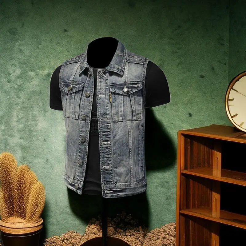 Джинсовая куртка для мужчин винтажная модная уличная одежда Джерси езды на