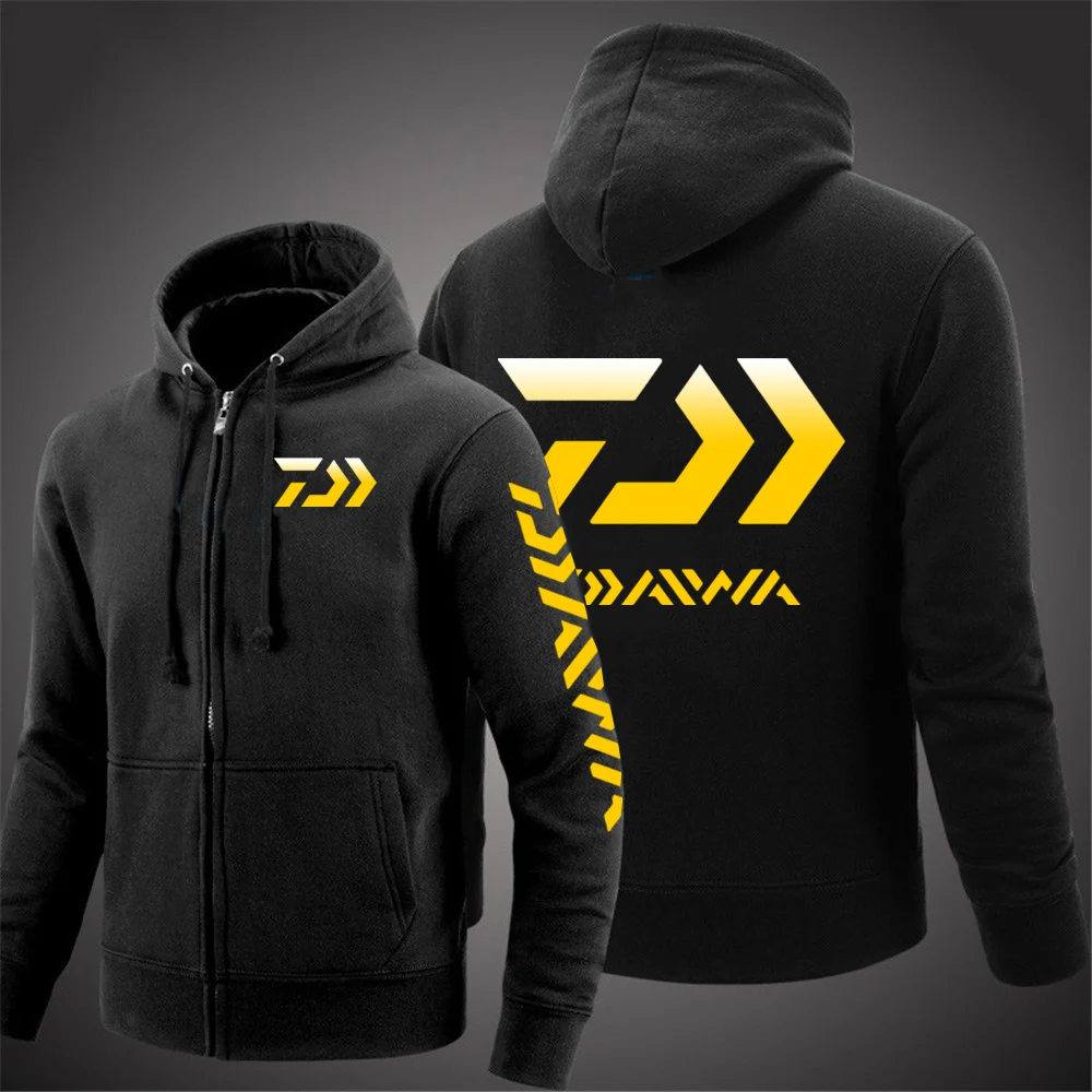 

2021 Daiwa Vissen Mannen Truien Jacket Lente Trekkoord Rits Hooded Sweatshirt Mannelijke Lange Mouwen Pocket Trui Herfst Jas