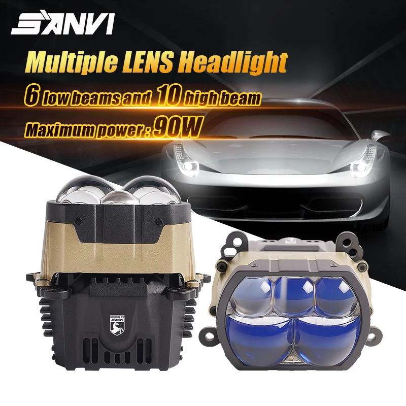 Фото SANVI 180W PX8 Square Bi LED с несколькими линзами проекторами 17 шт. чипов для матричных фар Toyota 6000K светодиодные фонари автомобильные автозапчасти №1