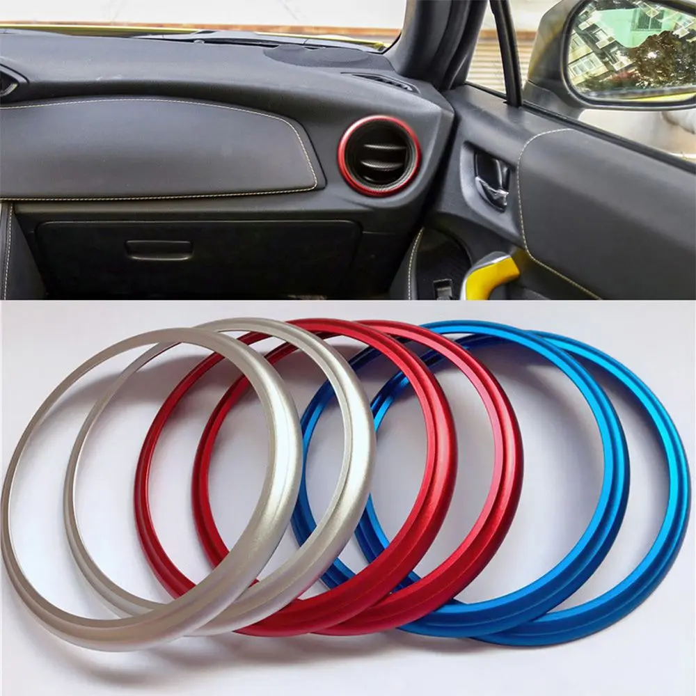 

Version Decorative Circle 2pcs Car Decoration Sticker Outlet Exhaust port AC Ring FittingsFor Subaru Brz/ For Toyota 86