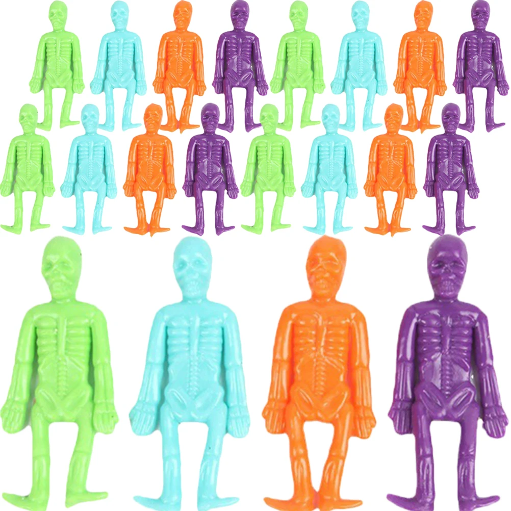 

20pcs Squishy Soft Skeleton Squeeze Toy Stretchable Human Body Bones Model Halloween Antistress Decompression Sticky Toys