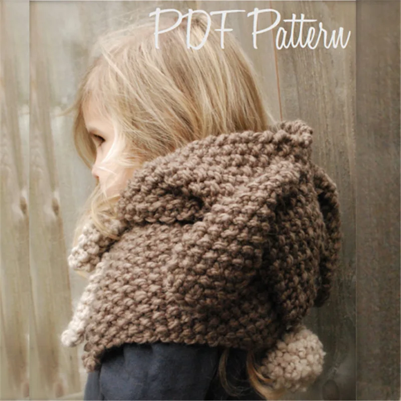 

Korean Shawl Hat Autumn and Winter Children's Cute Handmade Knitting Wool Scarf Windproof Warm One-Piece Hat