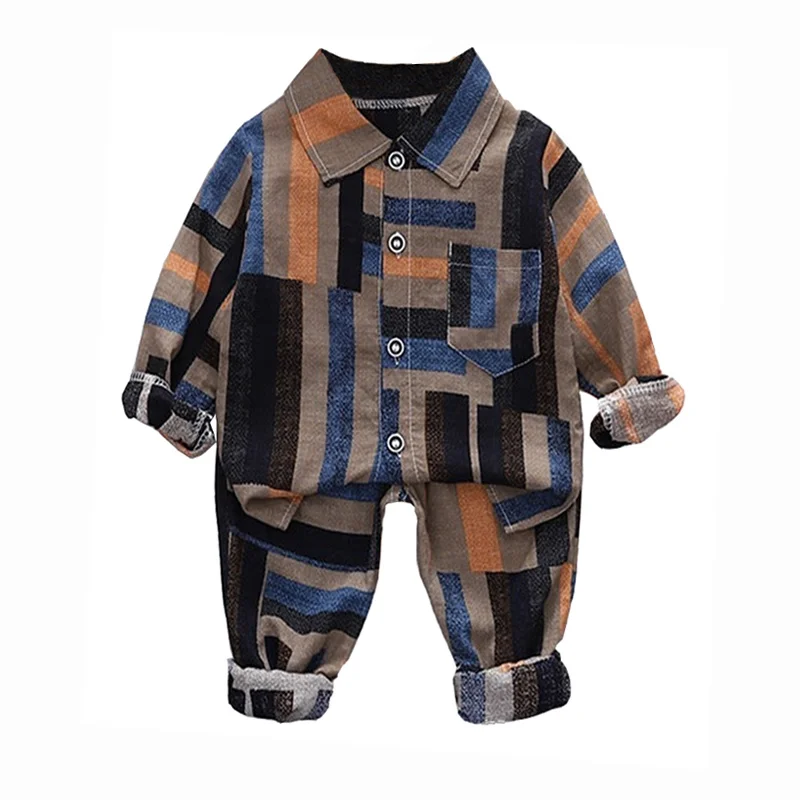 

Модные комплекты одежды для маленьких мальчиков, рубашка с длинным рукавом + штаны, комплекты одежды для мальчиков, пальто, детская пляжная одежда