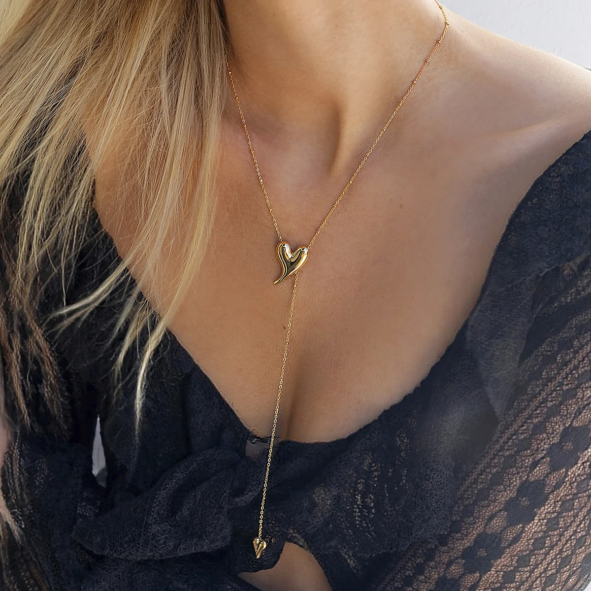 Uworld Очаровательная цепочка из нержавеющей стали с вырезами Love Y Женская