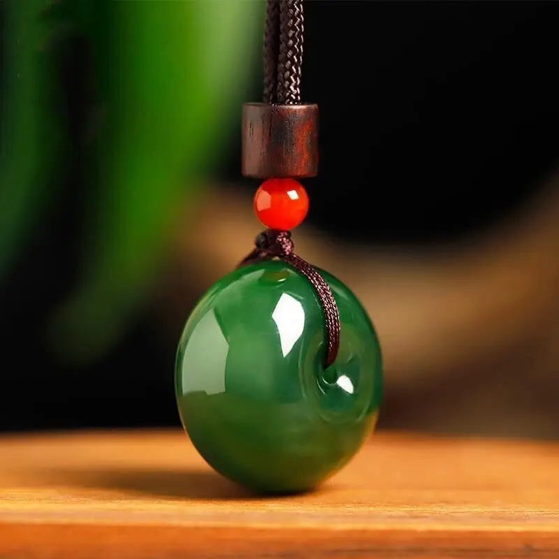 Hetian Jade Jasper шпинат зеленый мир Пряжка кулон женский