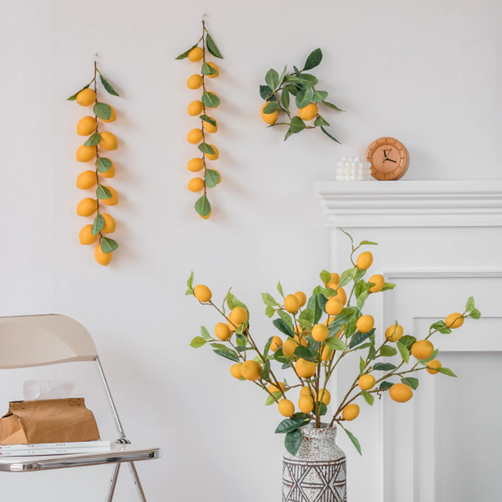 

Simulation Fruit Lemon Branch Fake Ornaments Mock Up Summer Front Door 53cm Wall Home Decor Artificial Plant Room Decor
