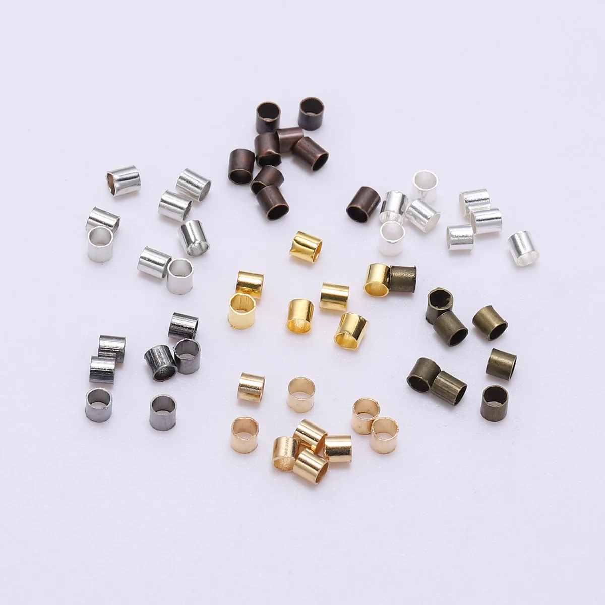 

1.5mm 2mm 2.5m Brass Tube Crimp End Spacer Beads Cord Caps Loose Stopper Beads for Earring Bracelet Necklace DIY Jewelry Making