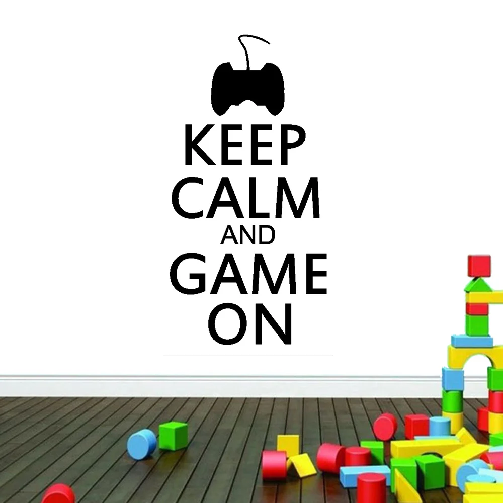 Наклейка Keep Calm and Game On-Наклейка на стену для детской комнаты подростков домашняя