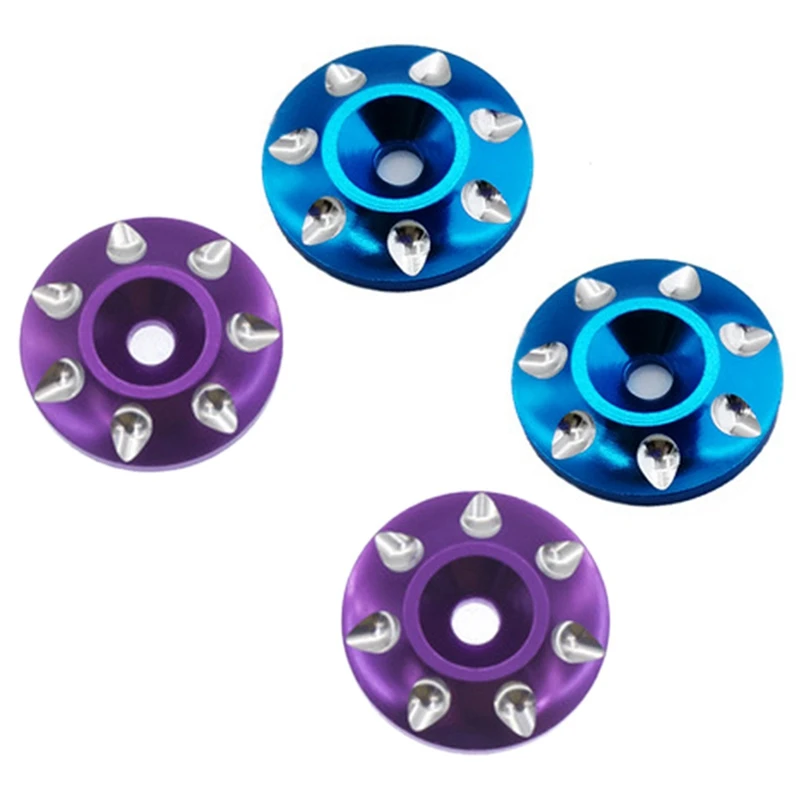 

4 Pcs Metal Tail Wing M3 Screws Washers For 1/8 1/10 Scale Off Road Buggy Truck RC Cars,Purple & Blue