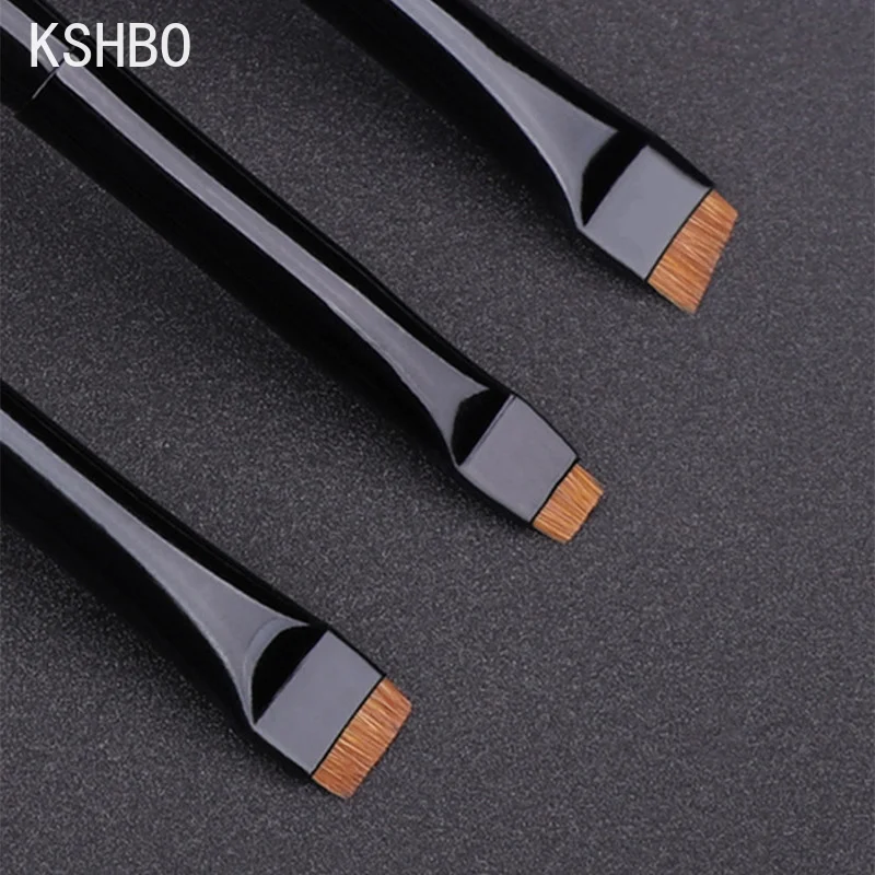 

Кисть для макияжа глаз KSHBO, 3 шт./компл., плоские Кисти для подводки глаз, Угловые кисти для бровей, точные детали, Кисть для макияжа глаз