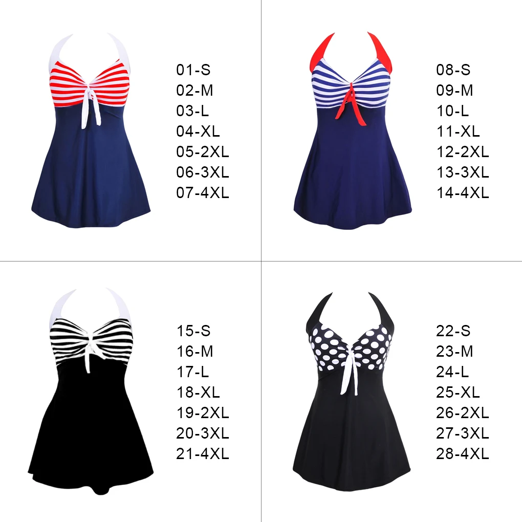 

Sexy Backless Women Swim Dress Girls Swimwear Ladies Swimsuit Swimming Costume Sunbathing Suit Swimdress S Red Stripe