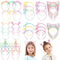 candygirl unicorn party decoration cat ear headband birthday party decorations kids baby shower kids favors hair accessories