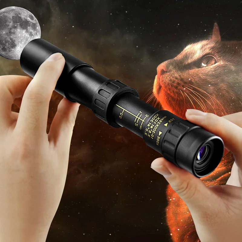 

New 10-300X Zoom HD Portable Strong Binoculars Long Range Professional Spyglass Monocular Telescope Low Night Vision for Hunting