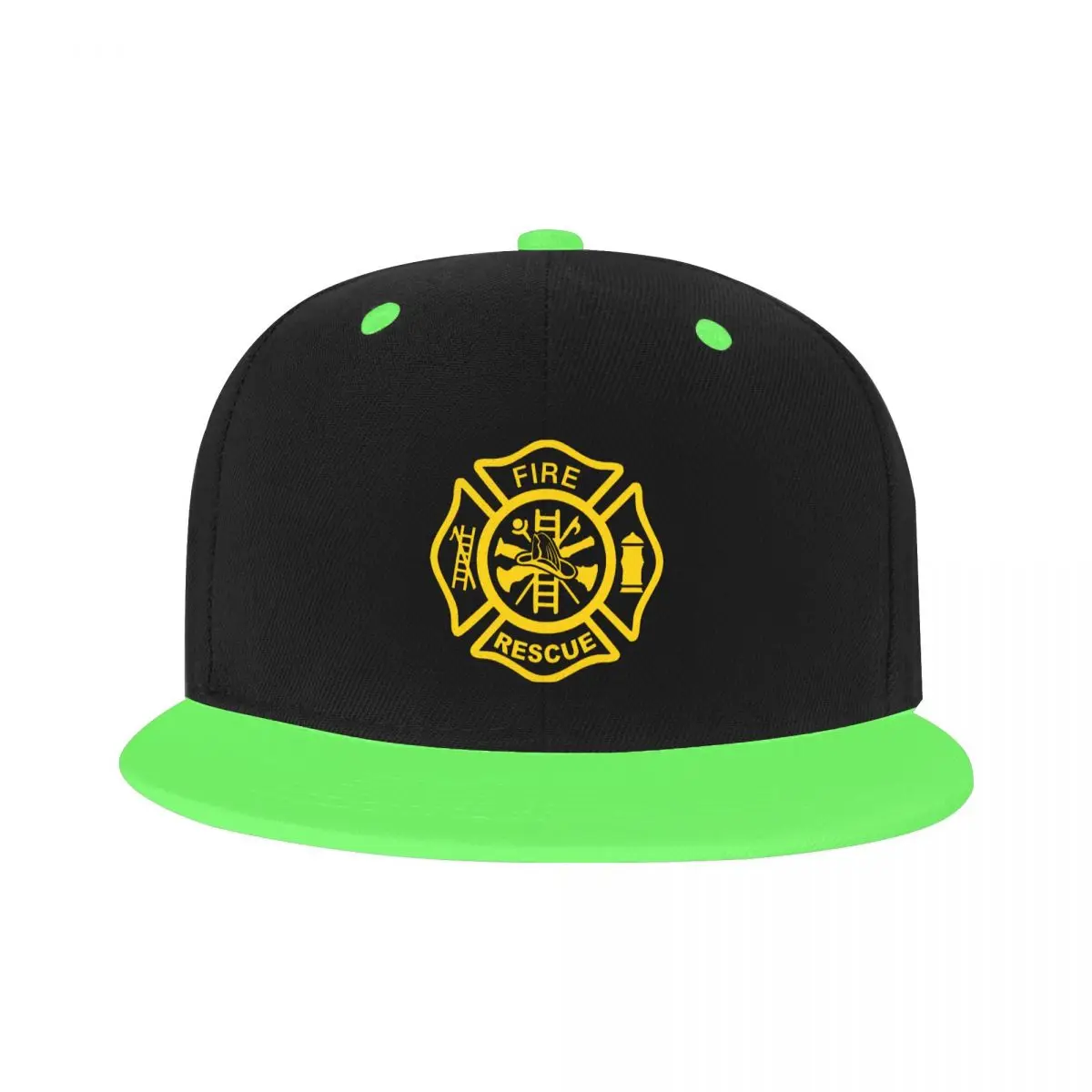 

Personalized Firefighter Fire Rescue Baseball Cap Flat Sports Snapback Men Women's Adjustable Hip Hop Hats