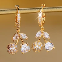 jewelry for women cherry crystal earrings for women all match luxury designer jewelry earring valentine day gift wedding earring