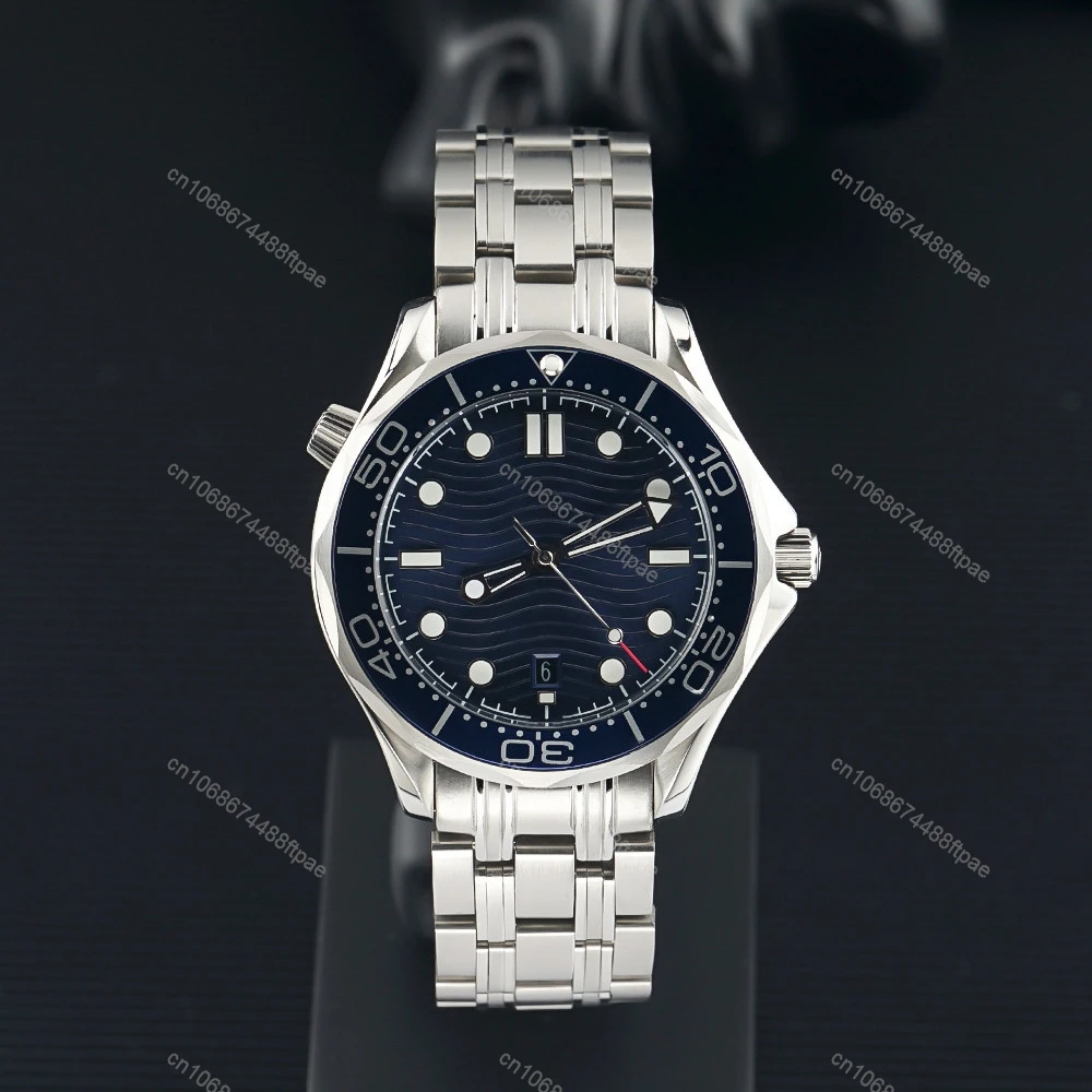 GMT Blue Wave Dial Top Luxury Automatic Men's Watch DIVER Wristwatch Clock Man Ceramic Bezel 007 Free Shipping |