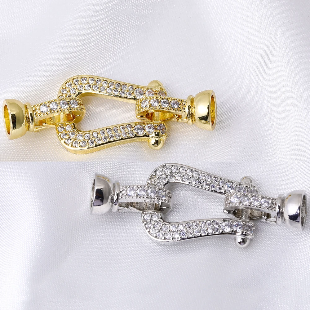 

Juya 1 2Pcs DIY Beadwork Pearls Jewelry Making Accessories Handmade 18K Gold Silver Plated Fastener Lock Closure Clasps Supplies