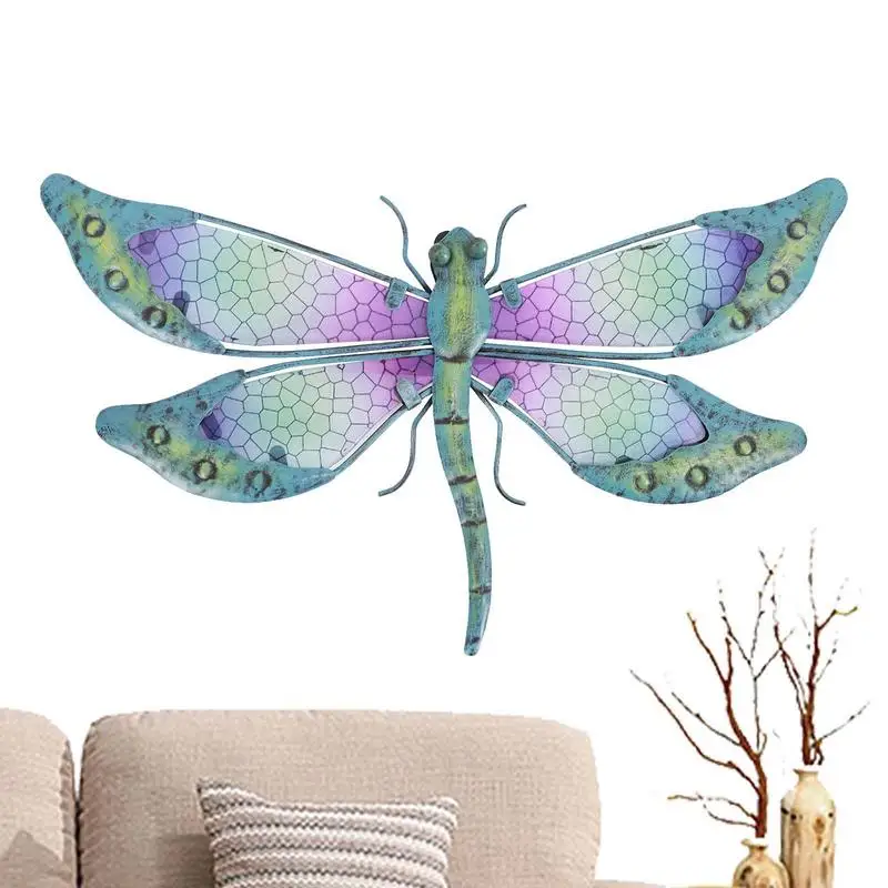 

Metal Dragonfly Wall Artwork For Garden Decoration Miniaturas Animal Outdoor Statues And Sculptures For Yard Decoration