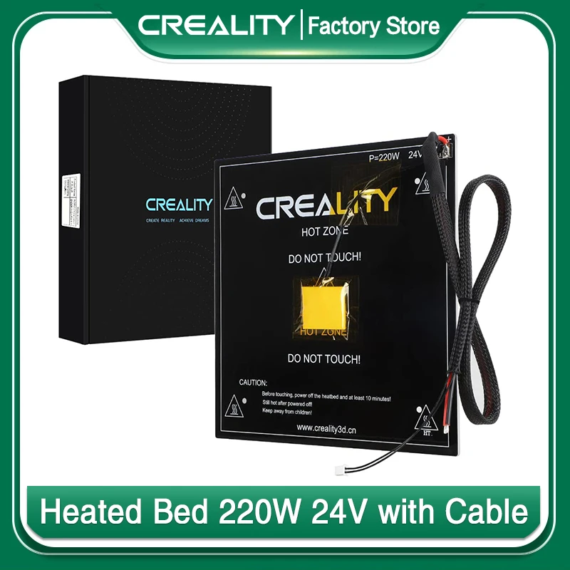 Official Ender 3 V2 Heated Bed 3D Printer Replacement Hot Bed 220W 24V with Cable Compatible for Creality Ender 3 Ender 3 Pro loading=lazy