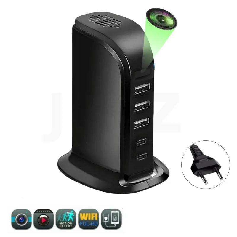 

1080P Full HD WIFI Mini Camera USB Wall Charger Adapter Support Remote View Secret Small Cam Invisible Espia Kamera Camcorder