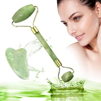 guasha natural stone jade face massag roller guasha board scraper set facial lift skin relaxation slimming beauty neck thin tool
