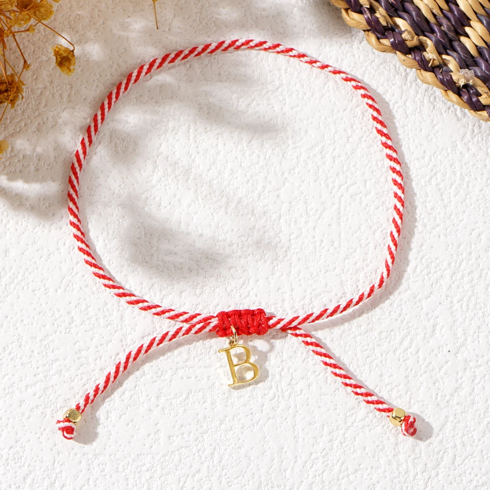 Go2boho изящная Минималистичная Красная белая веревка 26 букв подвеска 2024 Весенняя