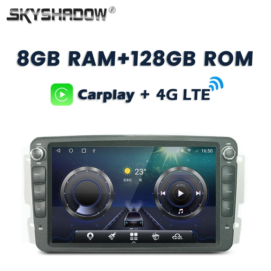 Автомобильный DVD-плеер Carplay 8 ГБ + 128 Гб Android 12 0 дюймов IPS DSP GPS Wi-Fi Bluetooth RDS радио для Benz