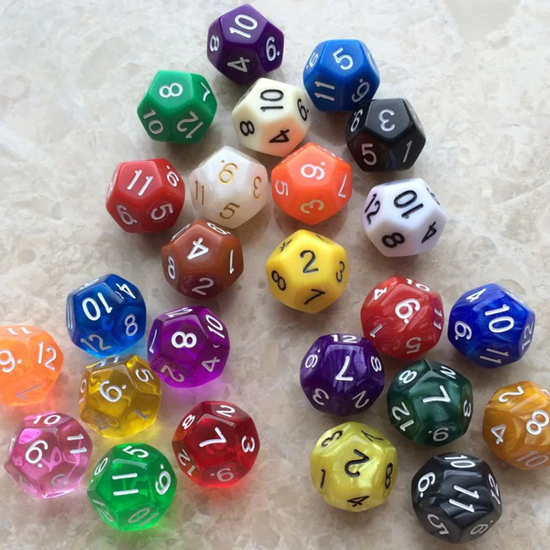 

10pcs/set 12-sided Acrylic Dice Digital Dice Game Accessories