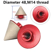 Dia 48mm Diamond Chamfer Finger Bit With  M14 Thread Enlarge Shape Round Chamfer Milling Bits for Tiles Ceramic Holes Trimming