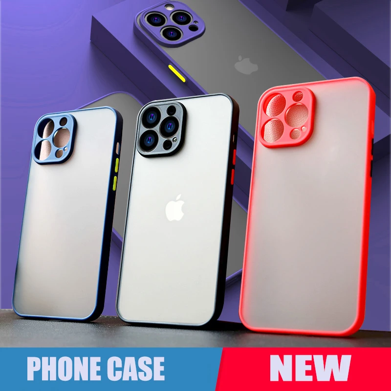 

XGUO Matte Transparent Cover Case For iPhone 13 12 11 Pro Max Mini X XR XS Max 7 8 Plus Case Cellphone Shell