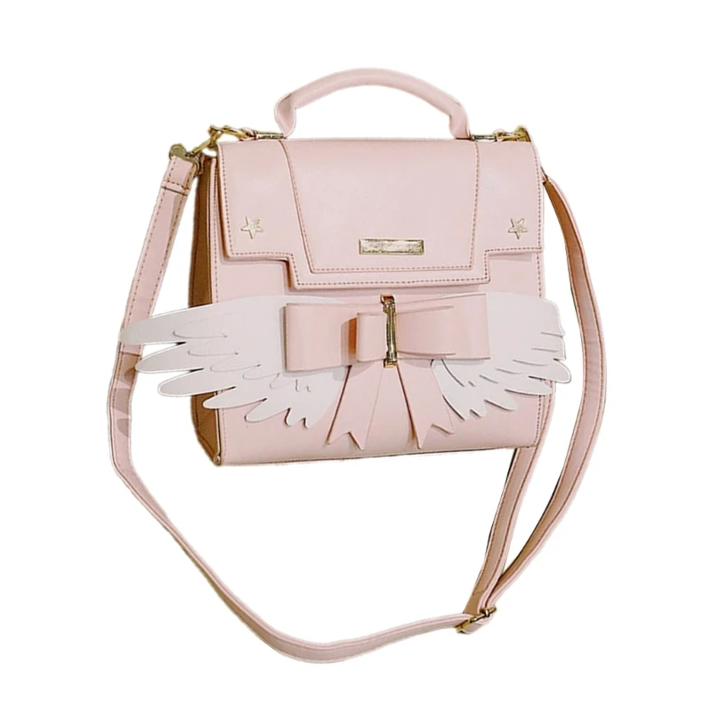 

Cute Wing Crossbody Bag for Women Pink Color Handbag Shoulder Bag PU Messenger Bag Small Satchel Bag Shopping Dating Bag