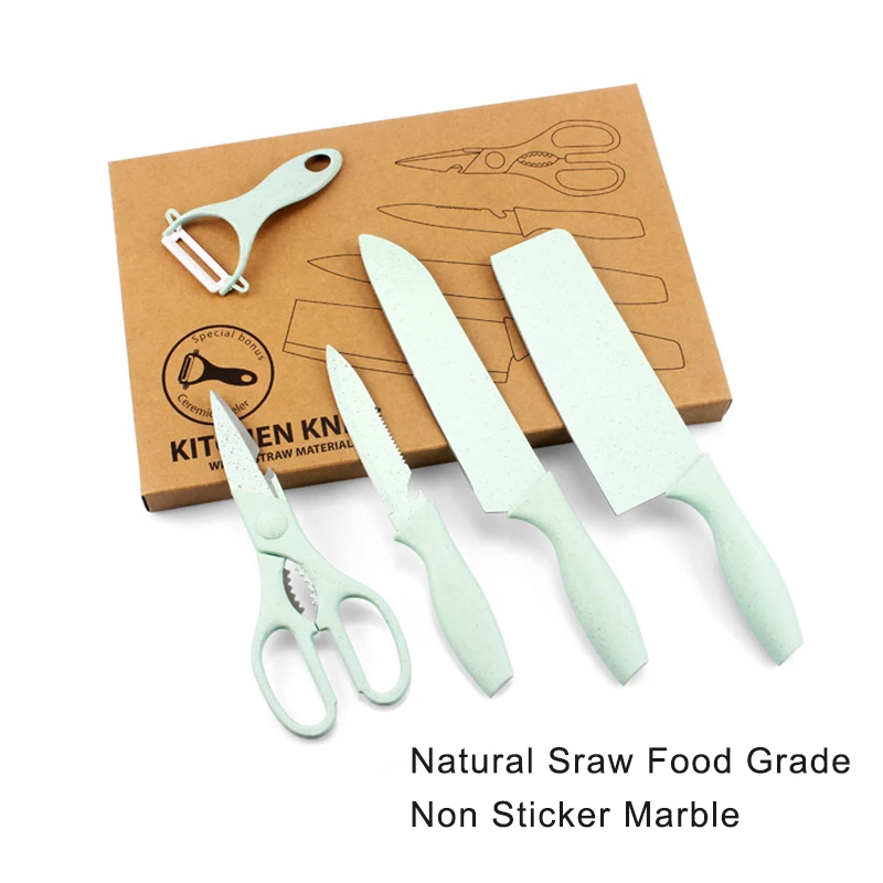 

Children kitchen set knife baby food supplement stainless steel 5-piece set of wheat stalk knife set gift Eco-friendly
